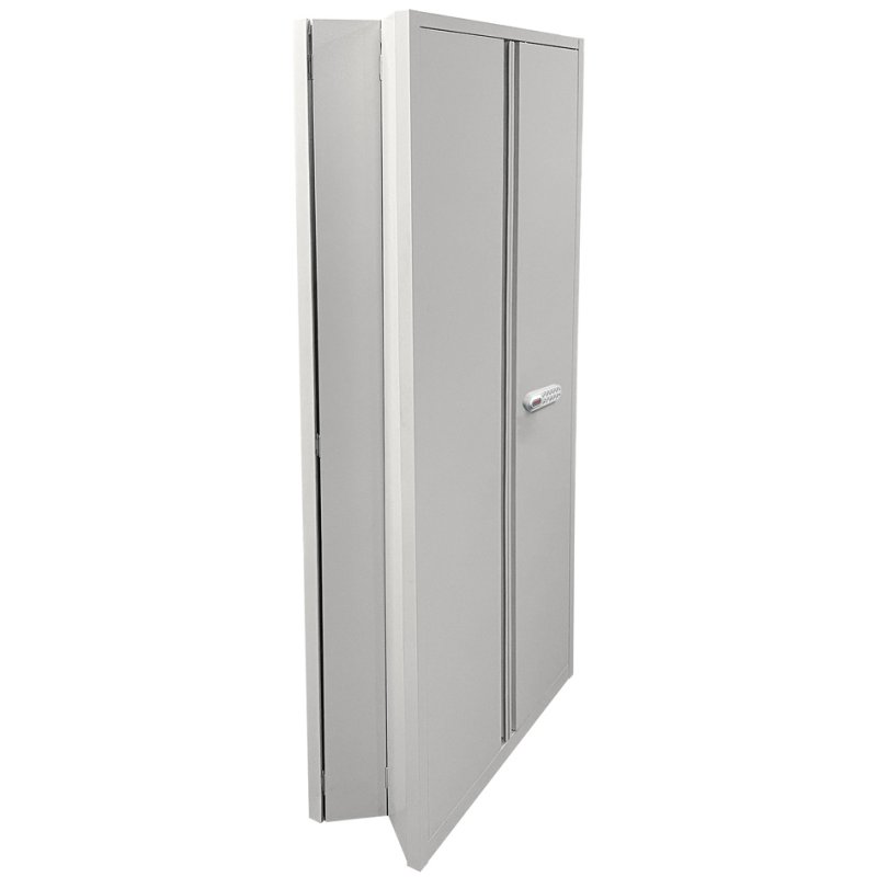 Phoenix armoire d'archivage pliable en acier, 3 tablettes, serrure électronique, gris clair